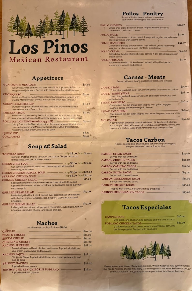 Menu Los Pinos Mexican Restaurant-2