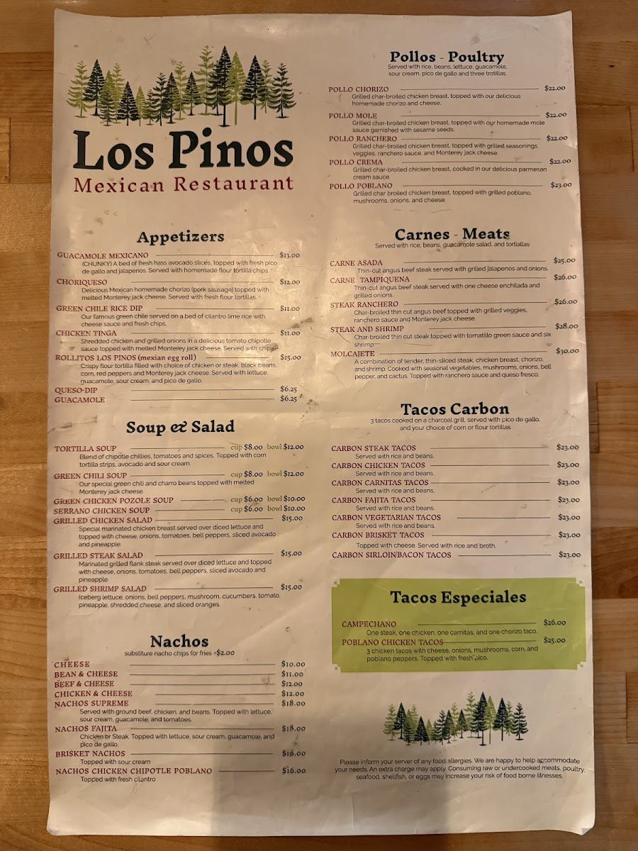 Menu Los Pinos Mexican Restaurant-4