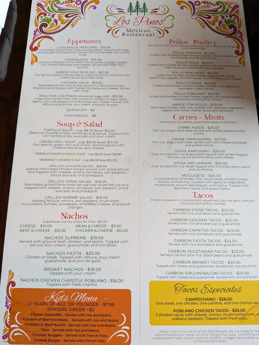 Menu Los Pinos Mexican Restaurant-6