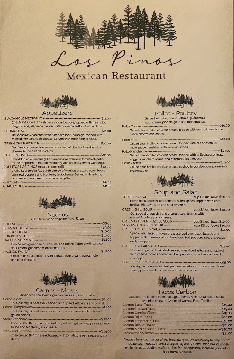 Menu Los Pinos Mexican Restaurant-8